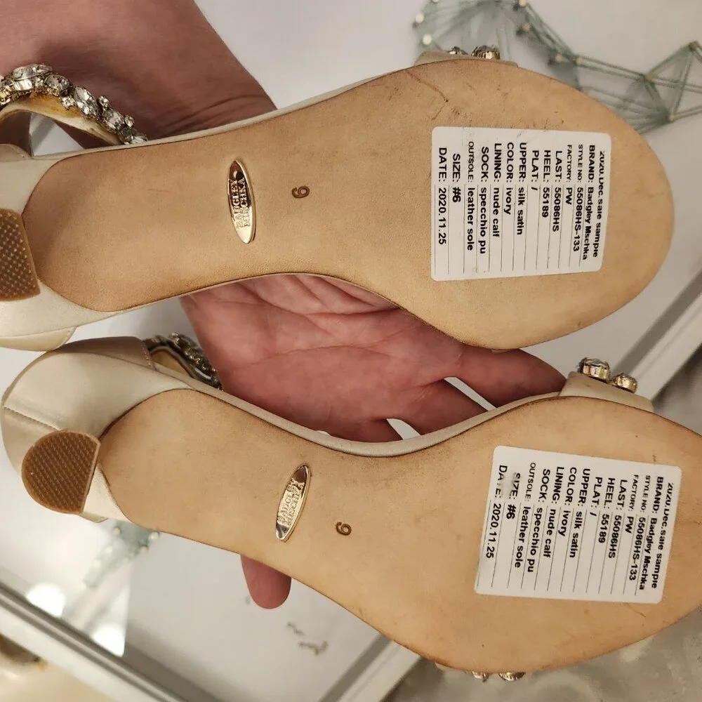 Badgley Mischka Embellished Sandals. NWT. Size 6